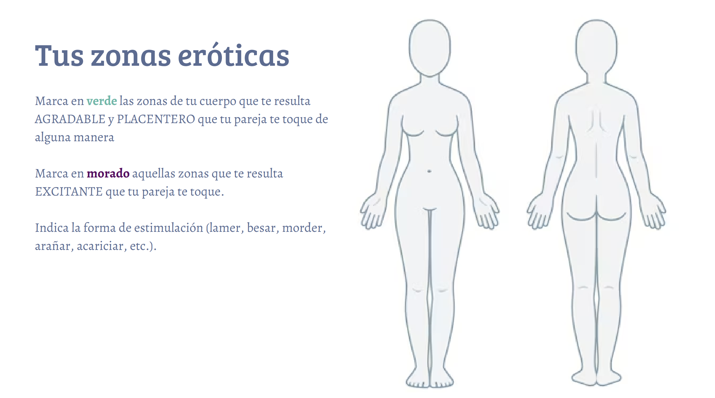 Siluetas de pareja: ejercicio de zonas eróticas